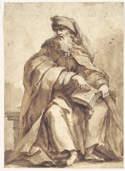 Siddende profet by Giovanni Battista Merano — digital art print download
