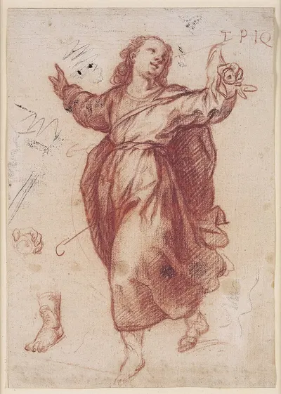 Jesusbarnet og studier til hans venstre hånd og venstre fod by Giovanni Battista Paggi — digital art print download