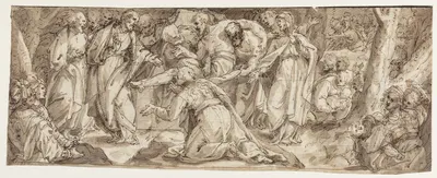 Lazarus' opvækkelse by Giovanni Battista Rovere — digital art print download