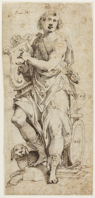 David med harpe by Giovanni Battista Trotti — digital art print download
