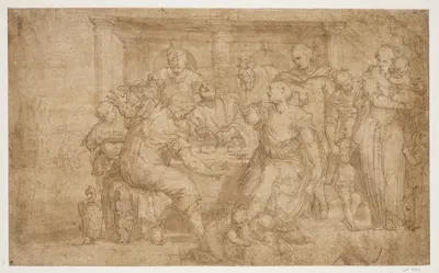 Middagen i Emmaus by Giovanni Battista Zelotti — digital art print download