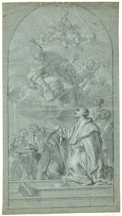Augustinermunke modtager ordenens regler af den hellige Augustin by Giovanni Bonati — digital art print download