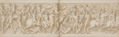 Romersk angreb; barbariske høvdinge tilfangetages; afgang til en kamp mod sarmaterne by Giovanni Guerra — digital art print…