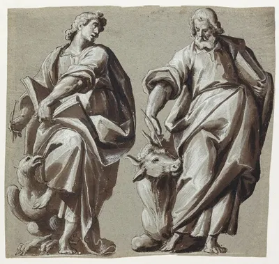 Evangelisterne Johannes og Lukas by Giovanni Mauro della Rovere — digital art print download