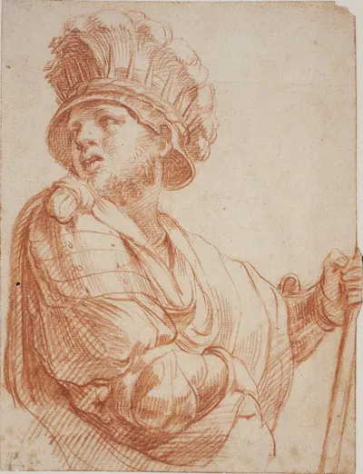 Soldat med fjerprydet hjelm Efter Raphael by Giuseppe Cesari — digital art print download