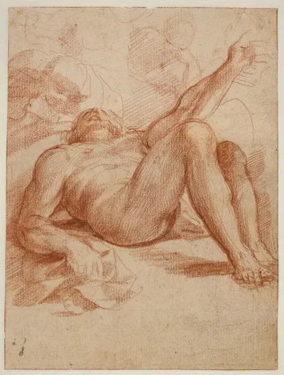 Den hellige Sebastian tilses af kvinderne Efter Hans Baldung Griens Begrædelsen by Guillaume Courtois — digital art print…