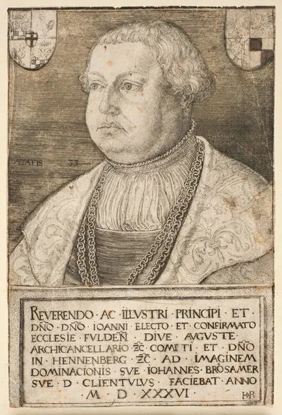 Portræt af Johann von Henneberg by Hans Brosamer, 1536 — digital art print download