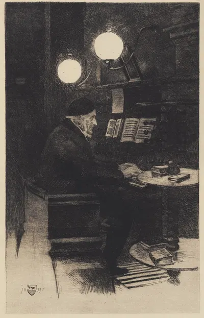 Hartmann spiller orgel by Ханс Николай Хансен, 1899 — digital art print download