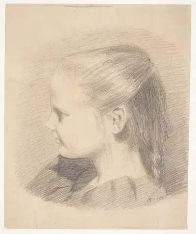 Portræt af Else Aagesen som barn; senere gift Plaun by Харальд Гирсинг, 1899 — digital art print download