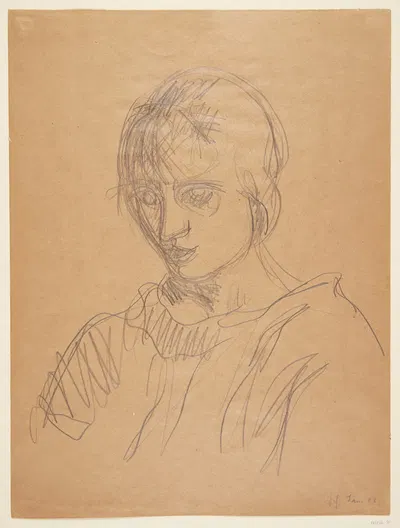 Portræt af kunstnerens kone, Besse Giersing by Харальд Гирсинг, 1922 — digital art print download
