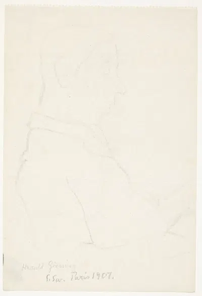 Portræt af maleren Sigurd Swane, siddende by Харальд Гирсинг, 1907 — digital art print download