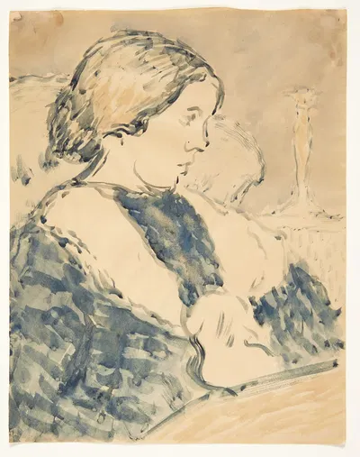 Portræt af siddende kvinde vendt mod højre by Харальд Гирсинг, 1908 — digital art print download