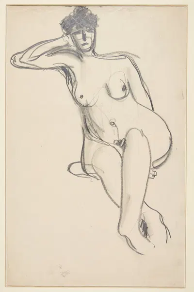 Siddende kvindelig model by Харальд Гирсинг, 1907 — digital art print download