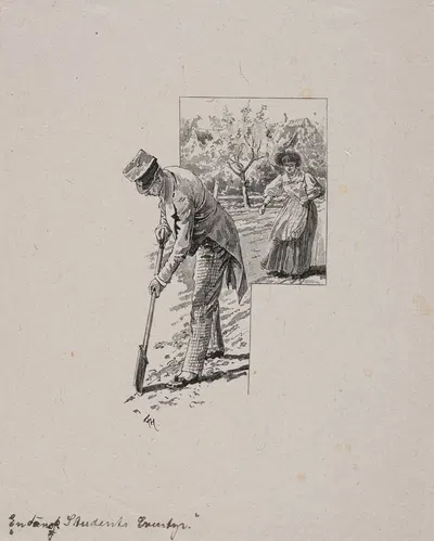 Vignet til Poul Møller- En dansk students eventyr by Herman Rudolf Müller — digital art print download