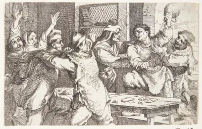 Bønder i slagsmål by Jan Baptist de Wael — digital art print download