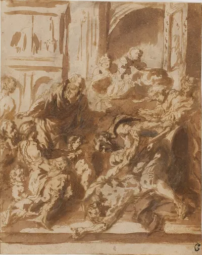 Den hellige Erasmus' martyrium by Ян Миль — digital art print download