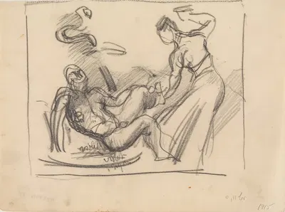 Skitse til maleriet Loke og Sigyn by Йенс Адольф Ерихау, 1915 — digital art print download