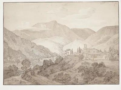 Cappucinerkloster i Spoleto by Johan Ludvig Lund — digital art print download