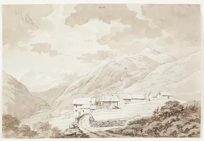 Landsbyen Airolo i Alperne by Johan Ludvig Lund, 1801 — digital art print download