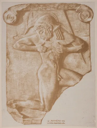 Våbenløberen Græsk relief by Йохан Рохде, 1902 — digital art print download
