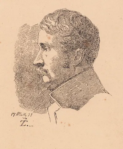 Profilportræt af kunstnerens ældste broder, krigsminister og oberst CC Lundbye by Йохан Томас Лундбю, 1838 — digital art…