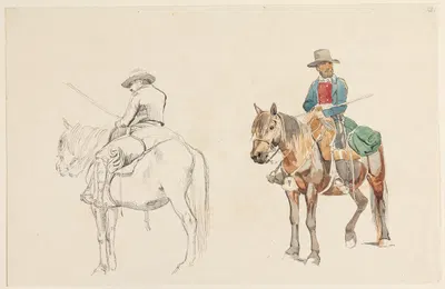 Campagnol til hest, set skråt bagfra Campagnol til hest set skråt forfra by Йохан Томас Лундбю, 1845 — digital art print…