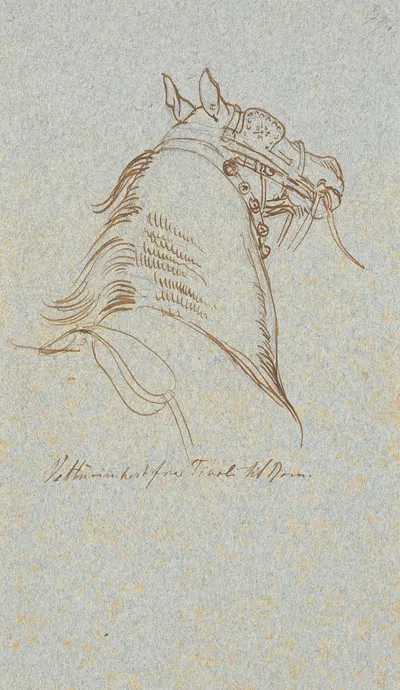 Hoved og hals af Vetturinhest by Йохан Томас Лундбю, 1845 — digital art print download