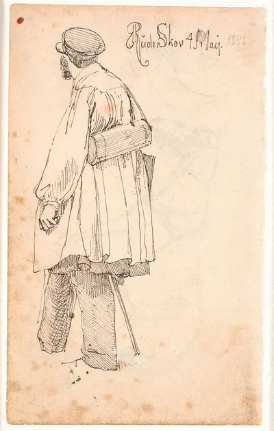 PC Skovgaard med botaniserkasse, stående og set fra ryggen by Йохан Томас Лундбю, 1842 — digital art print download
