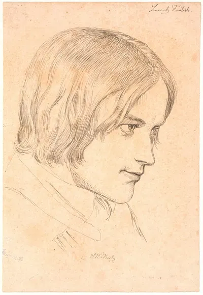 Portræt af maleren Lorenz Frølich 1820-1908 by Йохан Томас Лундбю — digital art print download