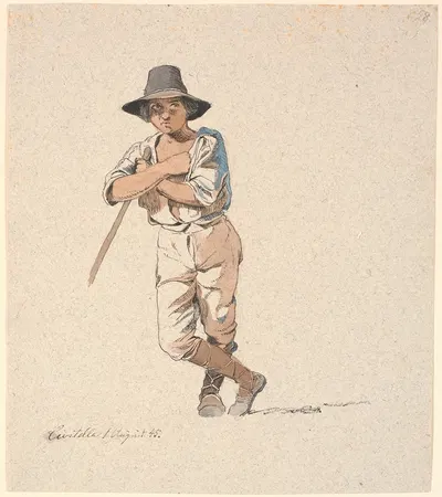 Stående hyrdedreng by Йохан Томас Лундбю, 1845 — digital art print download
