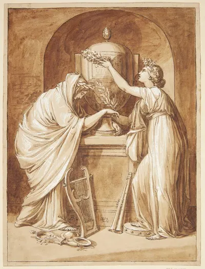 Allegorisk tegning by Joseph Bergler the Younger, 1809 — digital art print download