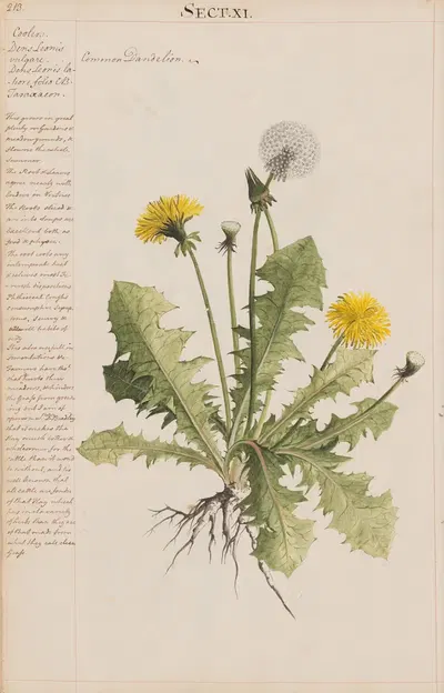 Common Dandelion by Joshua Webster, 1780 — digital art print download
