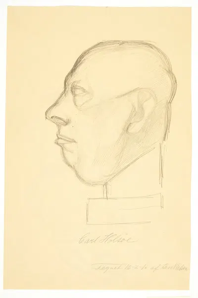 Portræt af maleren Carl Holsøe 1863-1935 by Kai Nielsen, 1916 — digital art print download