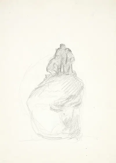 Tre mænd på en klippeblok by Kai Nielsen, 1912 — digital art print download