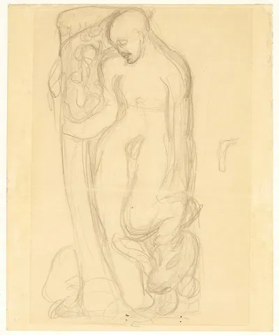 Udkast til Vorherre puster liv i Eva 2 by Kai Nielsen, 1914 — digital art print download