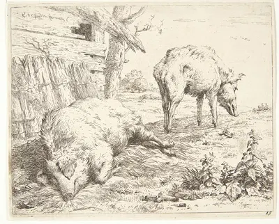 To svin i en svinesti by Карел Дуйардин, 1656 — digital art print download