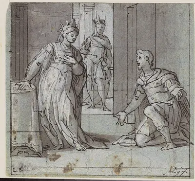 Haman beder Esther om benådning by Lazzaro Tavarone — digital art print download