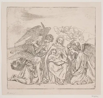 Madonna med barn by Лоренц Фрёлих — digital art print download