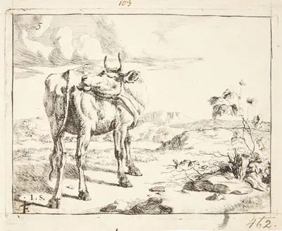 Stående ko, set bagfra by Marcus de Bye — digital art print download
