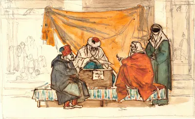En tyrkisk notarius opsætter en ægteskabskontrakt by Мартинус Рёрбю, 1836 — digital art print download