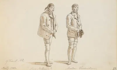 To fanger fra Forbedringshuset by Martinus Rørbye, 1833 — digital art print download