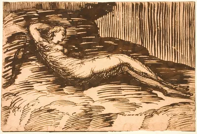 Liggende kvinde by Melchior Lorck, 1569 — digital art print download