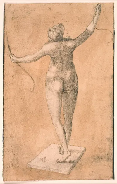 Studie af en nøgen kvinde set bagfra by Melchior Lorck, 1553 — digital art print download