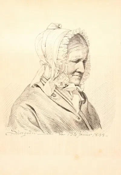 Fru Anneken Marie von Würden f Sponum, HE Freunds svigermor by П. К. Сковгорд, 1844 — digital art print download