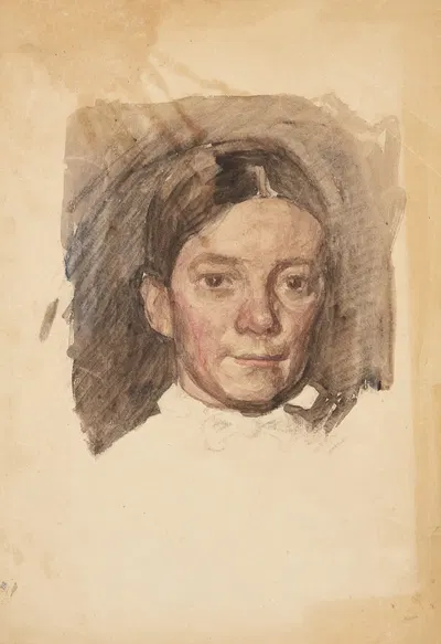 Portræt af kunstnerens hustru Elise by Peter Hansen — digital art print download