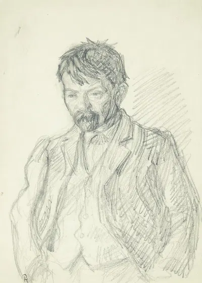 Portræt af maleren Jens Birkholm Halvfigur by Peter Hansen — digital art print download