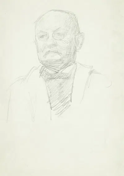 Portræt af maleren Kristian Zahrtman Brystbillede by Peter Hansen — digital art print download