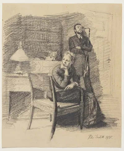 Finansforhandlinger by Peter Ilsted, 1885 — digital art print download