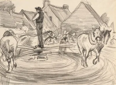 Battage du blé by Robert Polhill Bevan, 1893 — digital art print download
