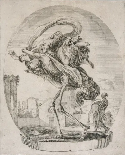 Death Carrying off a Young Woman by Stefano Della Bella, 1645-1651 — digital art print download
